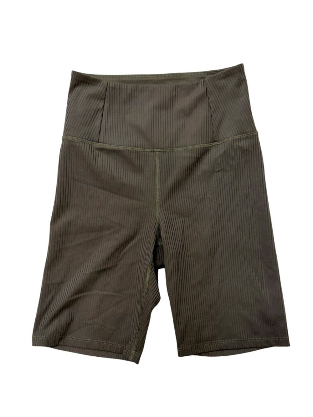 Girlfriend Collective Olive Green Ribbed Biker Shorts Size XS